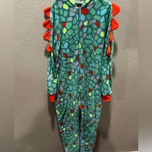 Cat & Jack Green Dinosaur Pajamas with Orange Accents